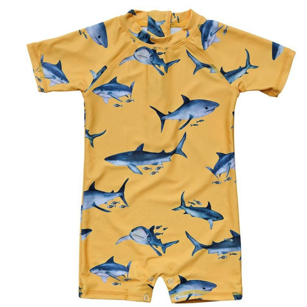 Snapper Rock boys Sunrise Shark Sunsuit Sz 2 (12-24 Months)